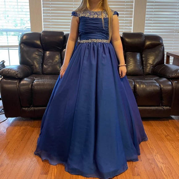 2 Cute Other - Royal Blue Pageant Dress Size 14 Girls
